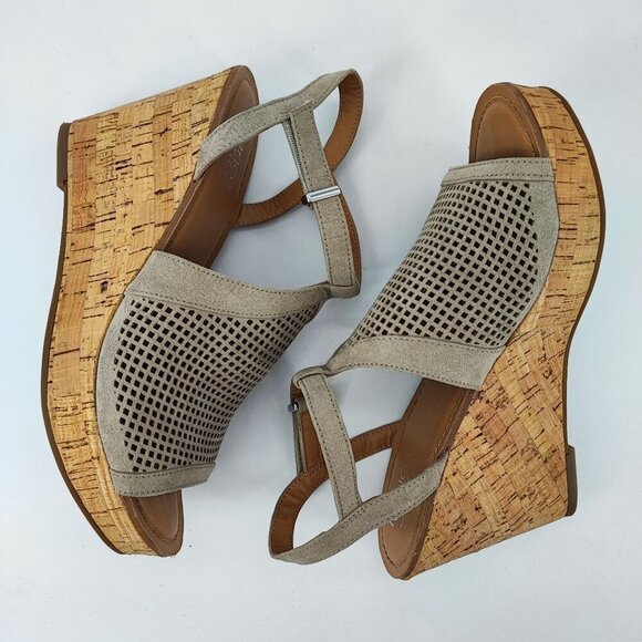 Franco Sarto Women's Canyon Taupe Synthetic Wedge Sandal Size 9M - Picture 6 of 9